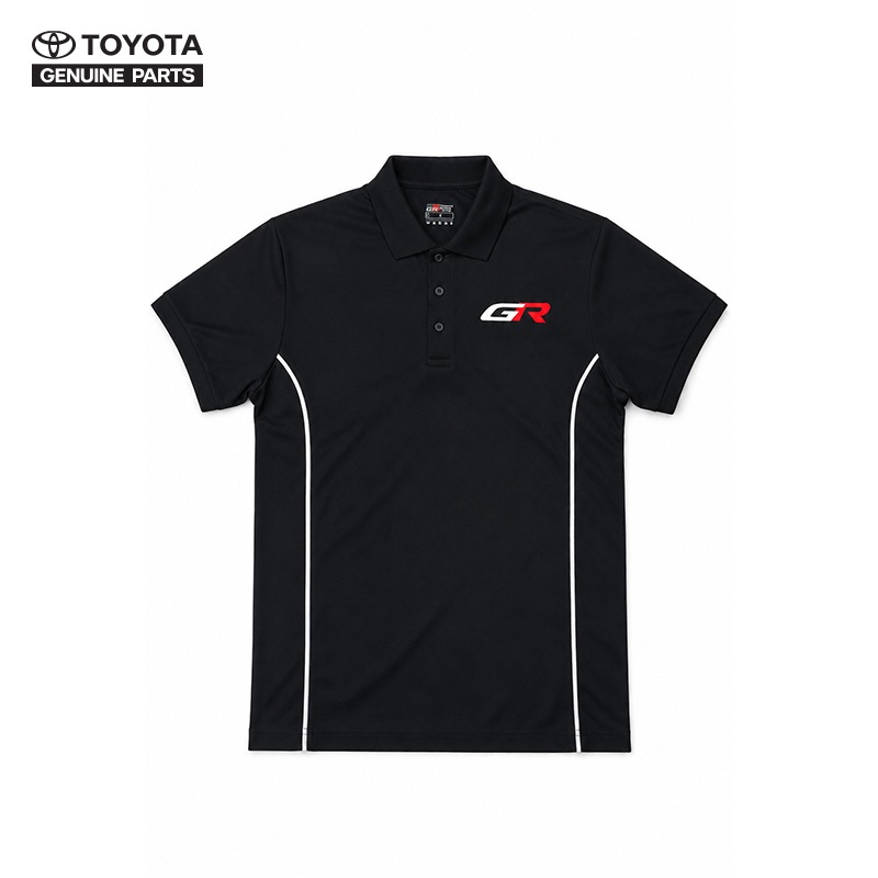 TOYOTA قميص بولو GR Linear — أسود — صورة 2