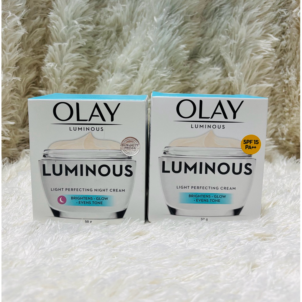 Olay White Luminous Day Cream , Night Cream , โอเลย์ ลูมินัส เดย์ครีม ไนท์ครีม 50กรัม