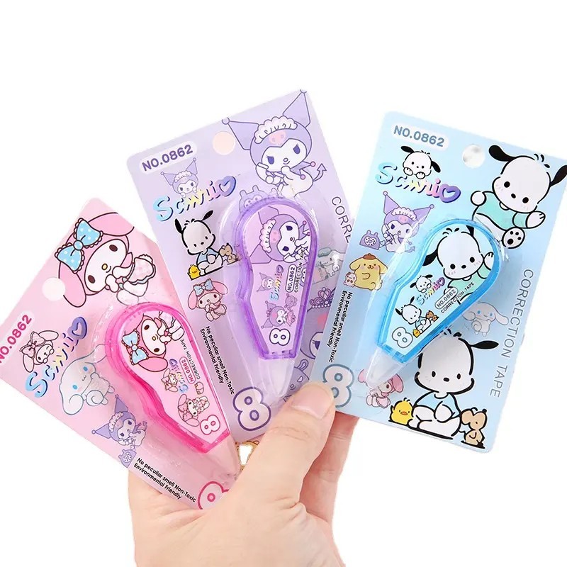 ✅แพ็ค 12 ชิ้น เทปลบเล็ก ลายการ์ตูน✅ เทปลบปากกา  ลิควิดเทป ลา