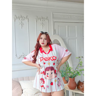 (ส่งด่วน) OVP Shirt Bigsize เสื้อคอวี คอปก ลายการ์ตูน อก46-66“ (PT)