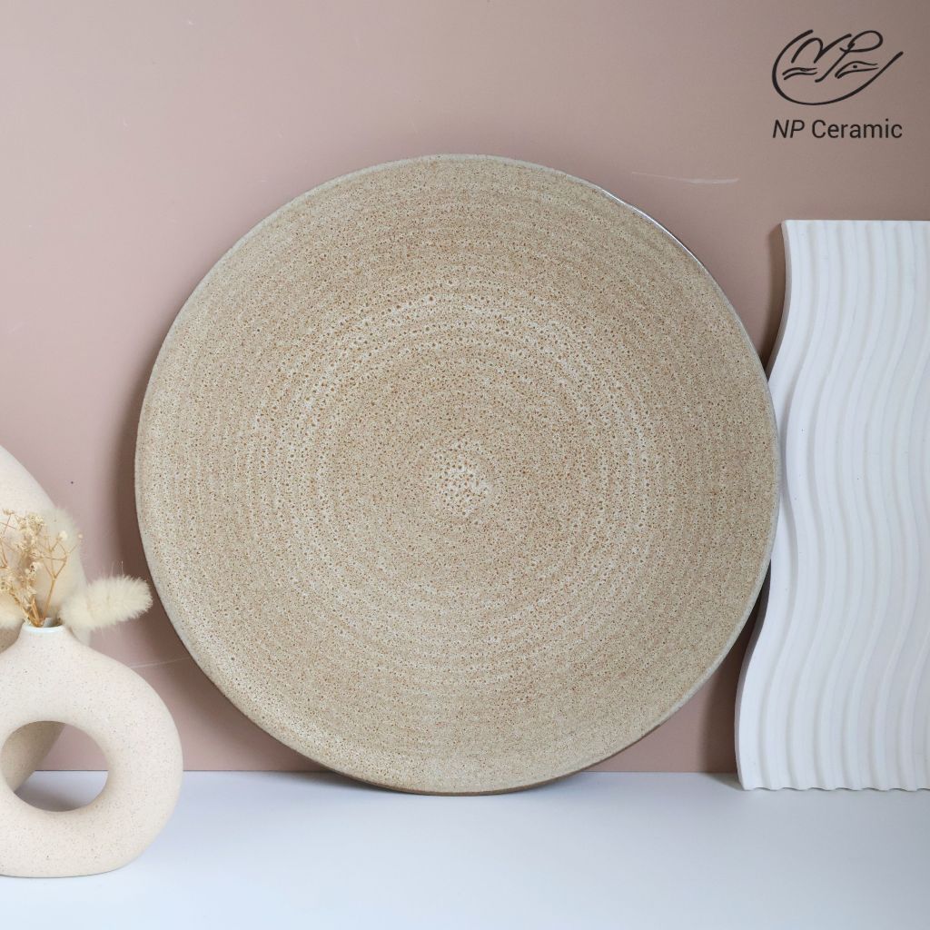 [ลดสูงสุด 80%] NP Ceramic จานเซรามิค จาน 10.5 นิ้ว สีน้ำตาลดินแดง