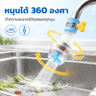 หัวต่อก๊อกน้ำหมุนได้360°(หินกรองทางการแพทย์ใบพัดน้ำ)กันน้ำกระเด็น หัวกรองน้ำ ก๊อกกรองน้ำ ที่กรองน้ำ
