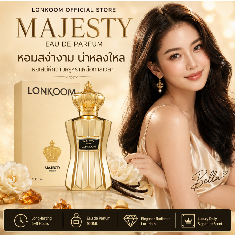 LONKOOM MAJESTY PARFUM EDP น้ำหอมยูนิเซ็กซ์ 100ML กลิ่น MAJESTY หอมหรู ติดทนนาน