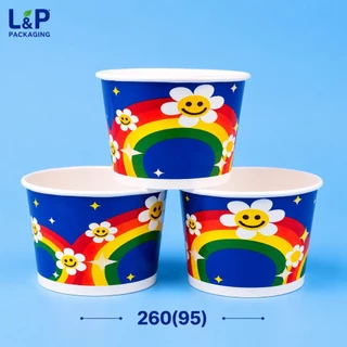 (Lotus pack)ถ้วยไอศครีม 260 cc ปาก 90/ ปาก 95/(เฉพาะถ้วยอย่างเดียวคะ)พิมลายสวยงาม(ฝาขายแยก/ฝาเรียบ/ฝาโดมเจาะรูกลม)