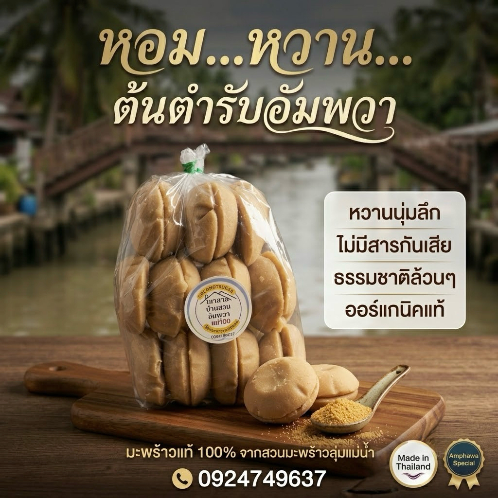 น้ำตาลมะพร้าวแท้(แบบก้อน)1กกเนื้อหักง่ายหอมหวานออร์แกนิคจากธรรมชาติ