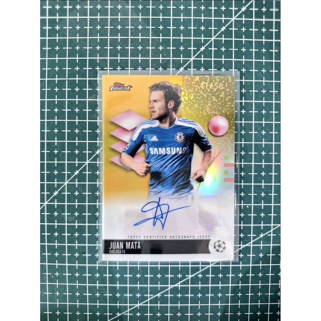 2025-26 Topps Finest UEFA Juan Mata Gold Auto #/50 (RC)