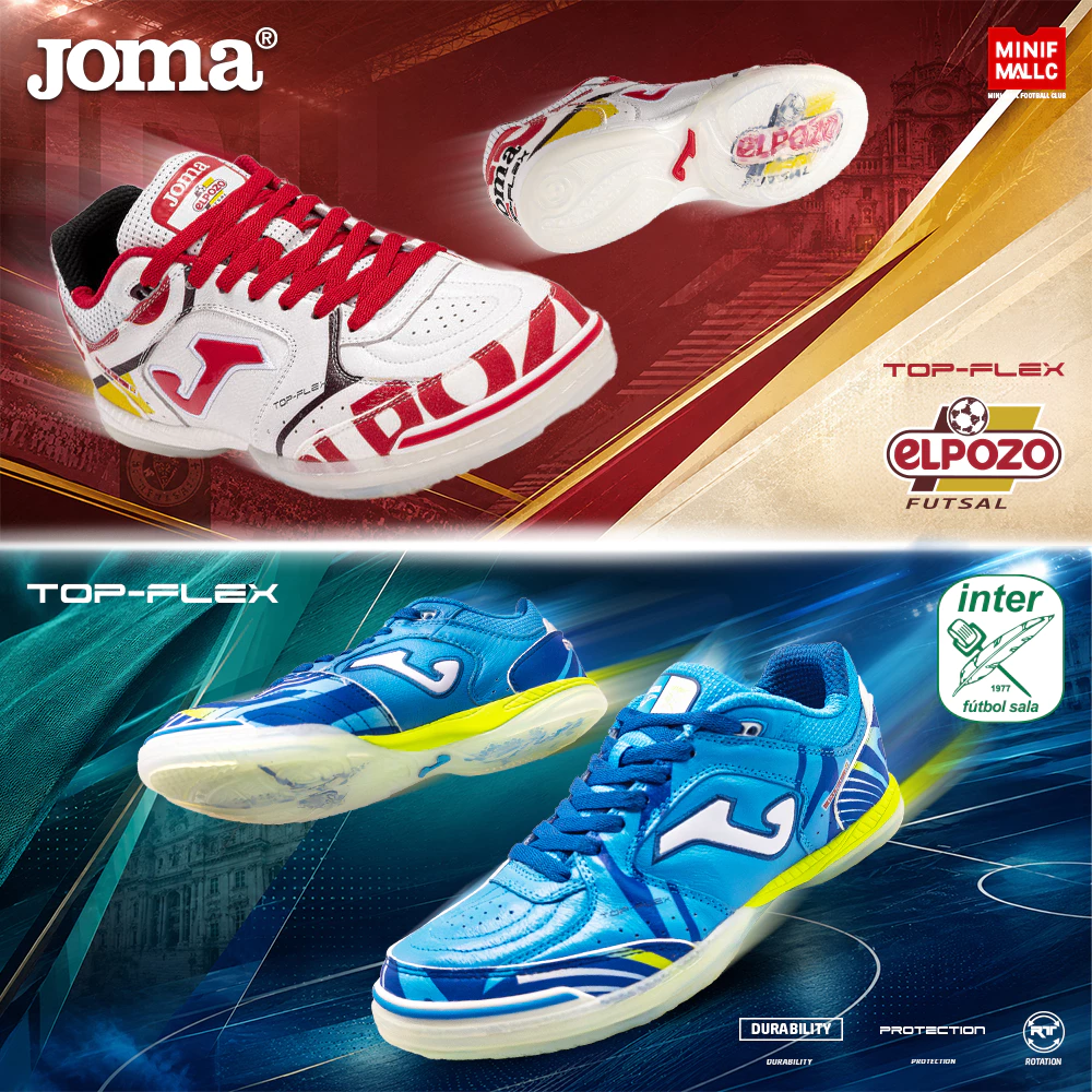 รองเท้าฟุตซอล JOMA รุ่น TOP FLEX SPECIAL EDITION รองเท้าฟุตบอล EXCULSIVE ลวดลายจากทีม ELPOZO MURCIA FS และ INTER FS