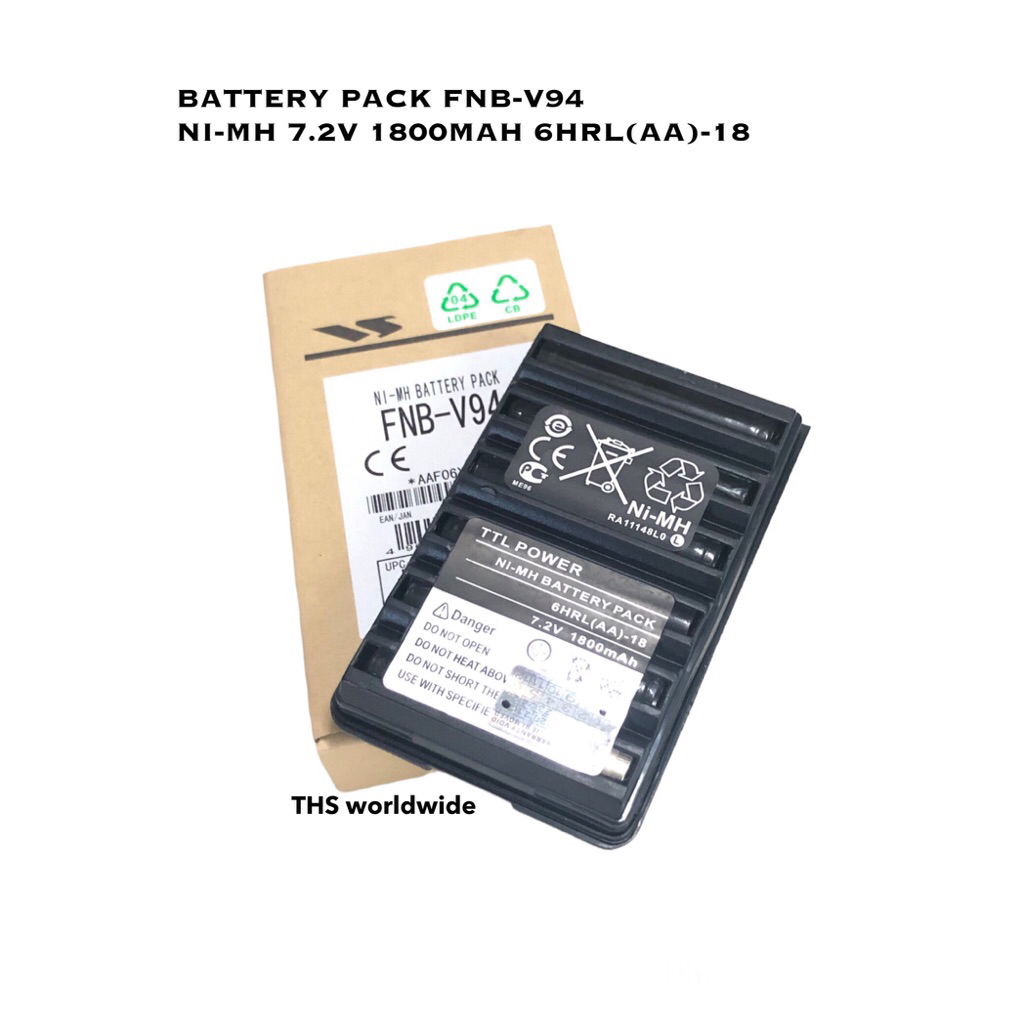FNB-V94 มอก. Ni-MH DC 7.2V 1800mAh แบตเตอรี่ วิทยุสื่อสาร FT-250 , 270 , 60R , 912 , FH-915 / VX-150