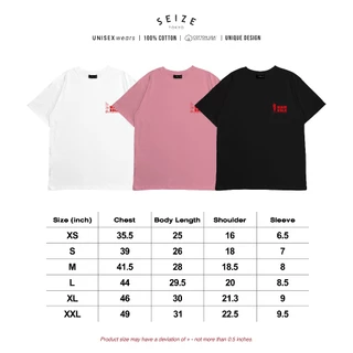 SEIZE Everyday T-Shirt เสื้อยืดสีพื้น คอตตอน 100% ใส่สบายทุกวัน ตะเข็บไม่บาดผิว S_BT_053B