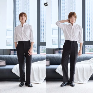 NORMAL.DAY กางเกงทำงาน ขากระบอกตรง รุ่น WorkFlex ผ้ายับยาก เอวยืดได้ มี 3ความยาวให้เลือก กางเกงขายาวทรงกระบอกตรง