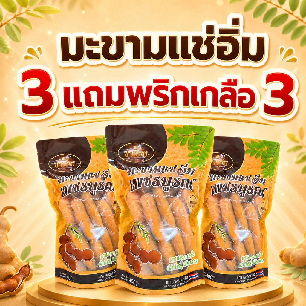 [มะขามแช่อิ่มเพชรบูรณ์][ชาววัง][ฝักใหญ่ฝักยักษ์]{ขนาด400กรัมคุ้มมาก}