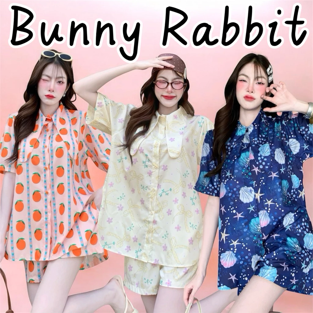 Bunny rabbit set ชุดเชต เสื้อคอปก bunny rabbit ลายเยอะมาก อก44“