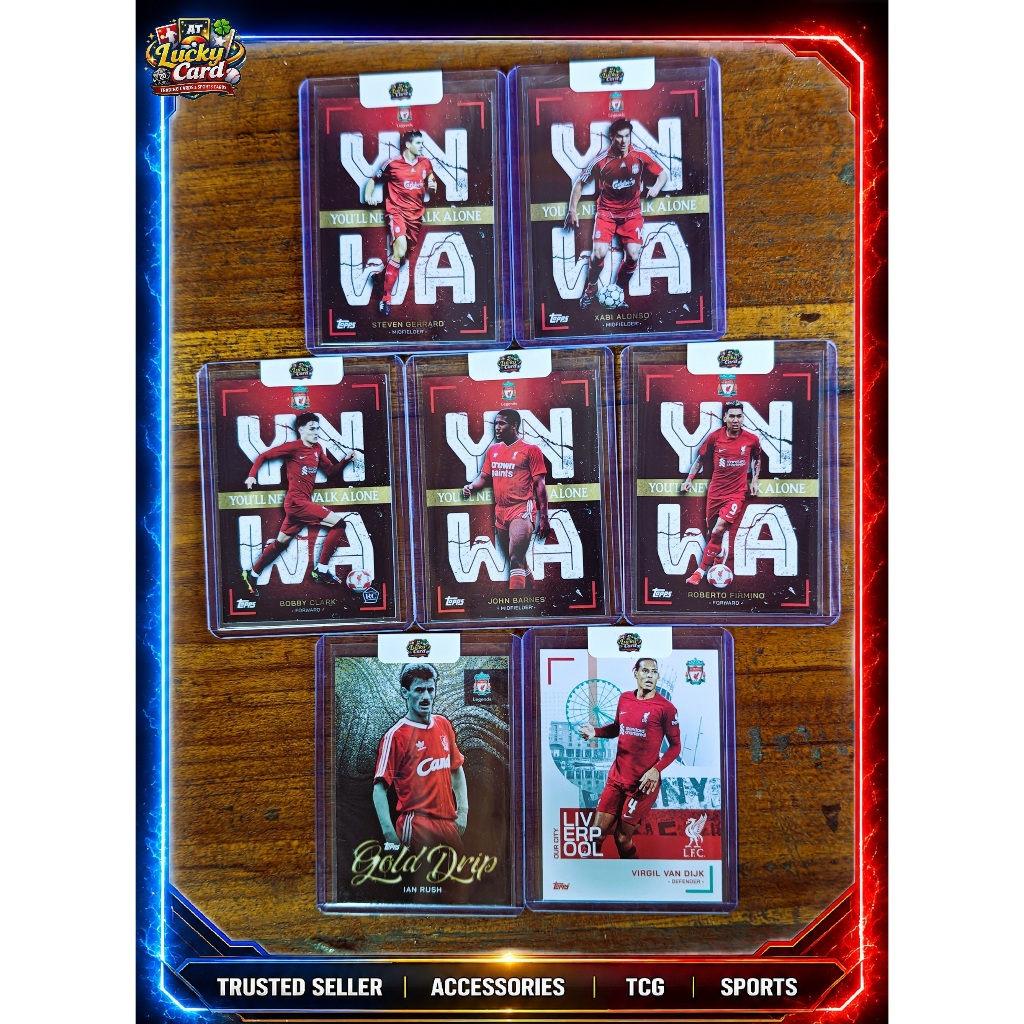 2022-2023 Topps Liverpool Team Set - Ian Rush, Steven Gerrard, Xabi Alonso, Virgil Van Dijk, Roberto