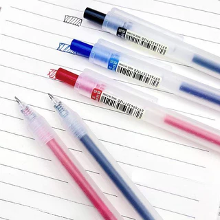 ปากกาเจล 0.5 มม. ปากกาหมึกเจลแบบกด สีดำ⚫️สีน้ำเงิน🔵สีแดง🔴เขียนลื่น แห้งเร็ว สําหรับนักเรียน