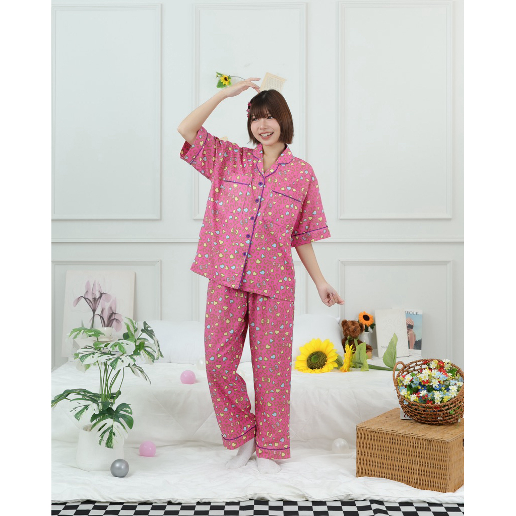 อก50"ชุดนอนโนบราMYDREAM  Plussize เนียนเย็นลื่น - Premium Italian Silk Fabric