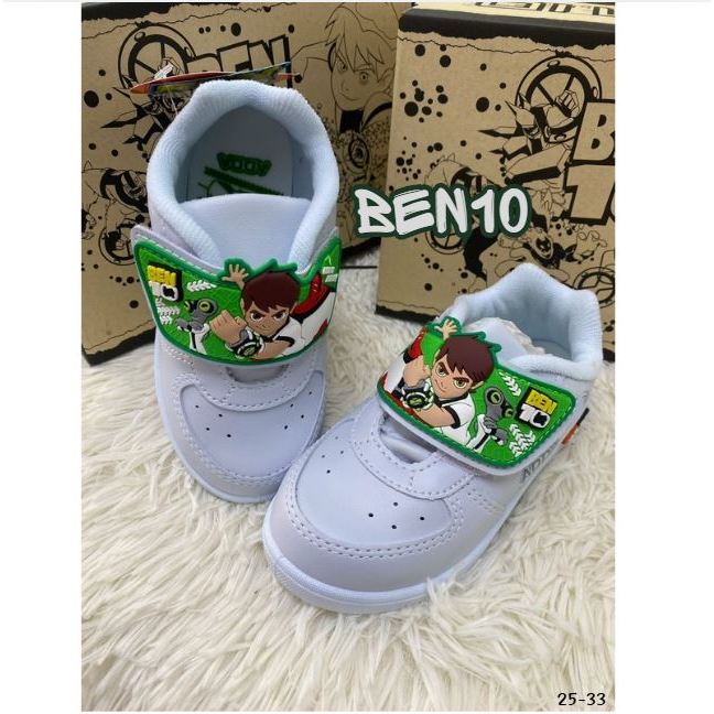 รองเท้านักเรียน รองเท้าพละเด็ก รองเท้าผ้าใบBen10 ไซส์25-33 มีใบเสร๊จเบิกโรงเรียน Sale *