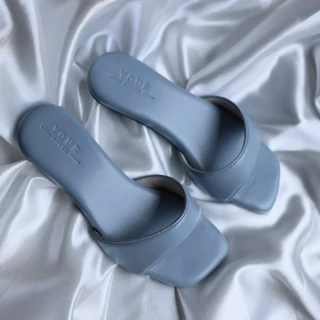 YOURSHOES O17 / รองเท้าส้นสูง 1นิ้ว รองเท้าหนังนิ่ม รองเท้าแบบสวม