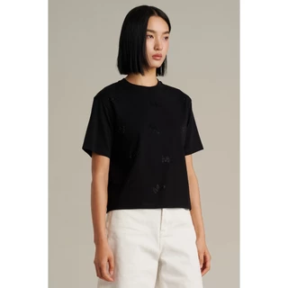 Mc JEANS (แม็คยีนส์) เสื้อยืดผู้หญิง เสื้อยืดแขนสั้น ทรงครอป Cropped Fit T-Shirt มีให้เลือก 3 สี MTTZC24