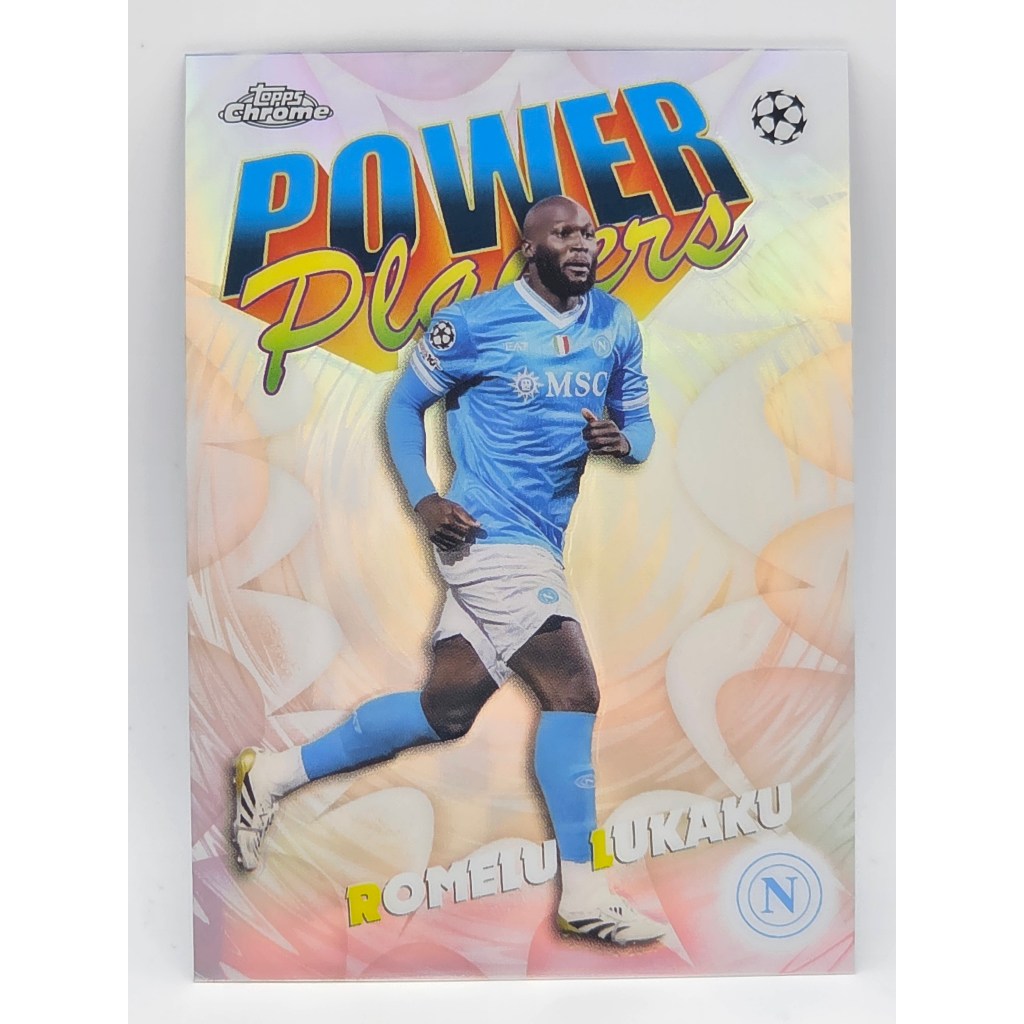 Romelu Lukaku Power Players การ์ดฟุตบอล Topps Chrome ของแท้ 100% ภาพถ่ายจากสินค้าจริง