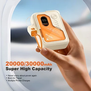 [CCC]Handin 30000mAh ชาร์จไร้สาย powerbank PD35W ชาร์จเร็ว ใช้งานกับโทรศัพท์มือถือทั้งระบบ พร้อมไฟฉายLED มีขาตั้ง
