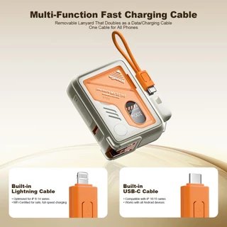 [CCC]Handin 30000mAh ชาร์จไร้สาย powerbank PD35W ชาร์จเร็ว ใช้งานกับโทรศัพท์มือถือทั้งระบบ พร้อมไฟฉายLED มีขาตั้ง