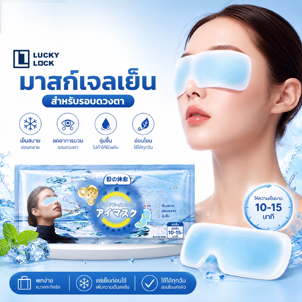 Cooling Eye Mask มาสก์เจลเย็นสำหรับรอบดวงตา ลดอาการบวมรอบดวงตา พกง่าย ใช้สะดวก