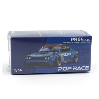 PR640114 - POPRACE 1/64 SKYLINE GT-R V8 DRIFT HAKOSUKA CALSONIC DIECAST SCALE MODEL CAR