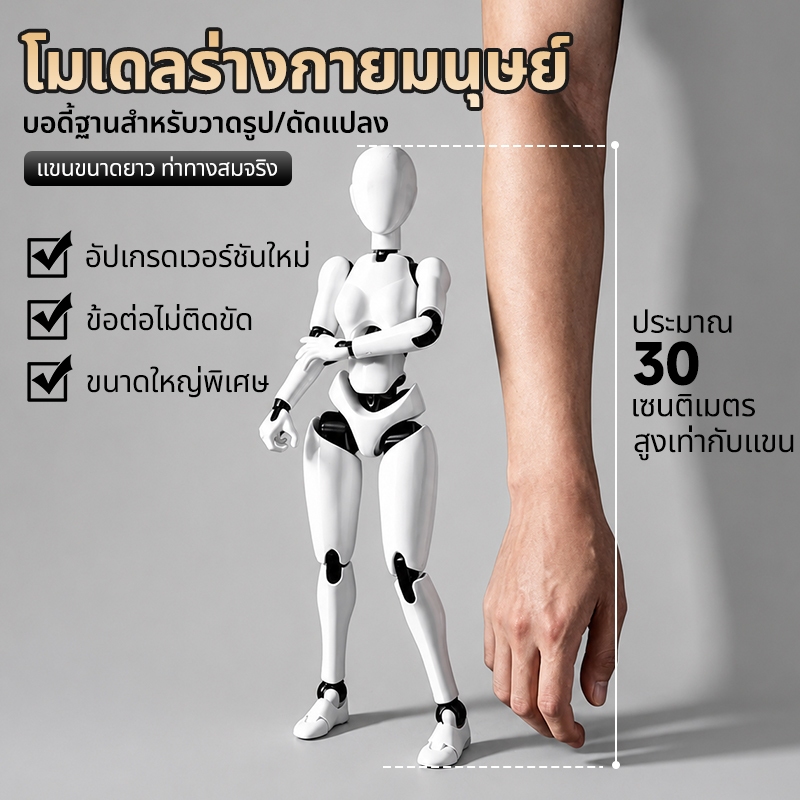 Dummy 13 30cm 360°โมเดลประกอบ 1:6  หุ่นยนต์ขยับข้อต่อได้ 3D Print DIY Action Figure อุปกรณ์อ้างอิงสำหรับวาดรูป