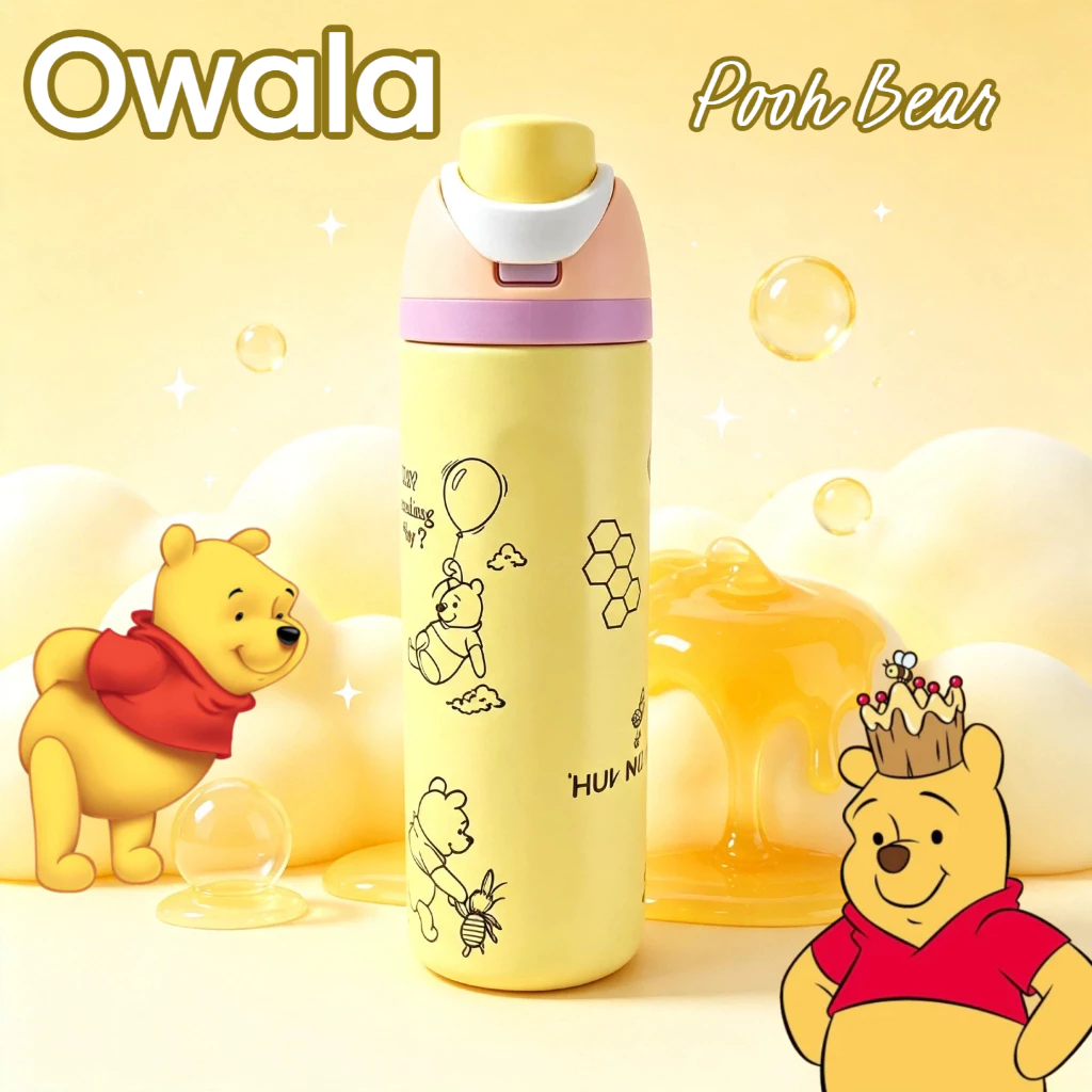 Owala FreeSip 24oz Pooh Bear แก้วเก็บความเย็นสแตนเลส เก็บความเย็น กันหก หลอดในตัว พร้อมส่ง