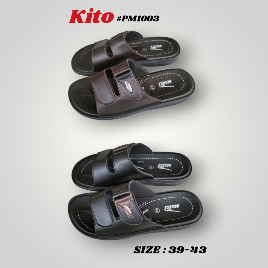 KITO รองเท้าแตะแบบสวม รองเท้าสำหรับผู้ชาย หนัง PVC รุ่น PM1003 Size : 39-43