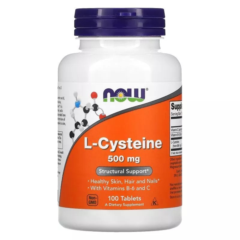 NOW Foods แอล-ซีสเตอีน , L-Cysteine, 500 mg, 100 Tablets