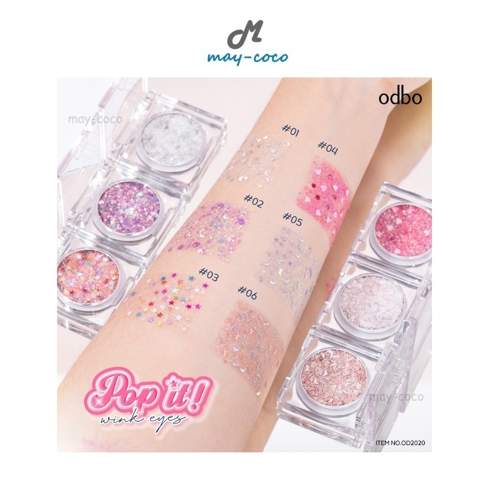 ถูก/แท้/มีไลฟ์ อายแชโดว์ ODBO Pop It Wink Eyes อายแชโดว์ กลิตเตอร์ ชิมเมอร์ โอดีบีโอ ทาตา แต่งตา ตาวิ้ง แวววาว เพิ่มมิติ