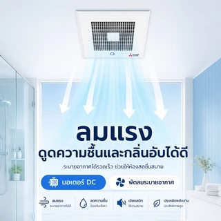 พัดลมดูดอากาศติดเพดาน อินเวอร์เตอร์ 30W ประหยัดไฟ 300m³/h แรง เงียบ ติดตั้งง่าย ทุกห้อง รับประกัน 3 ปี