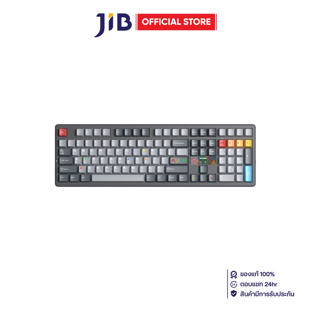WIRELESS KEYBOARD (คีย์บอร์ดไร้สาย) AULA F108 PRO V2 - SEASCAPE SWITCH RGB EN/TH GRAY