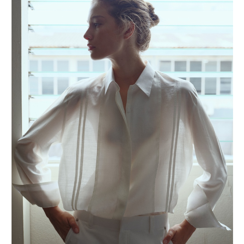 (สินค้าพร้อมจัดส่ง) Hounddown - Nothing Silk Shirt