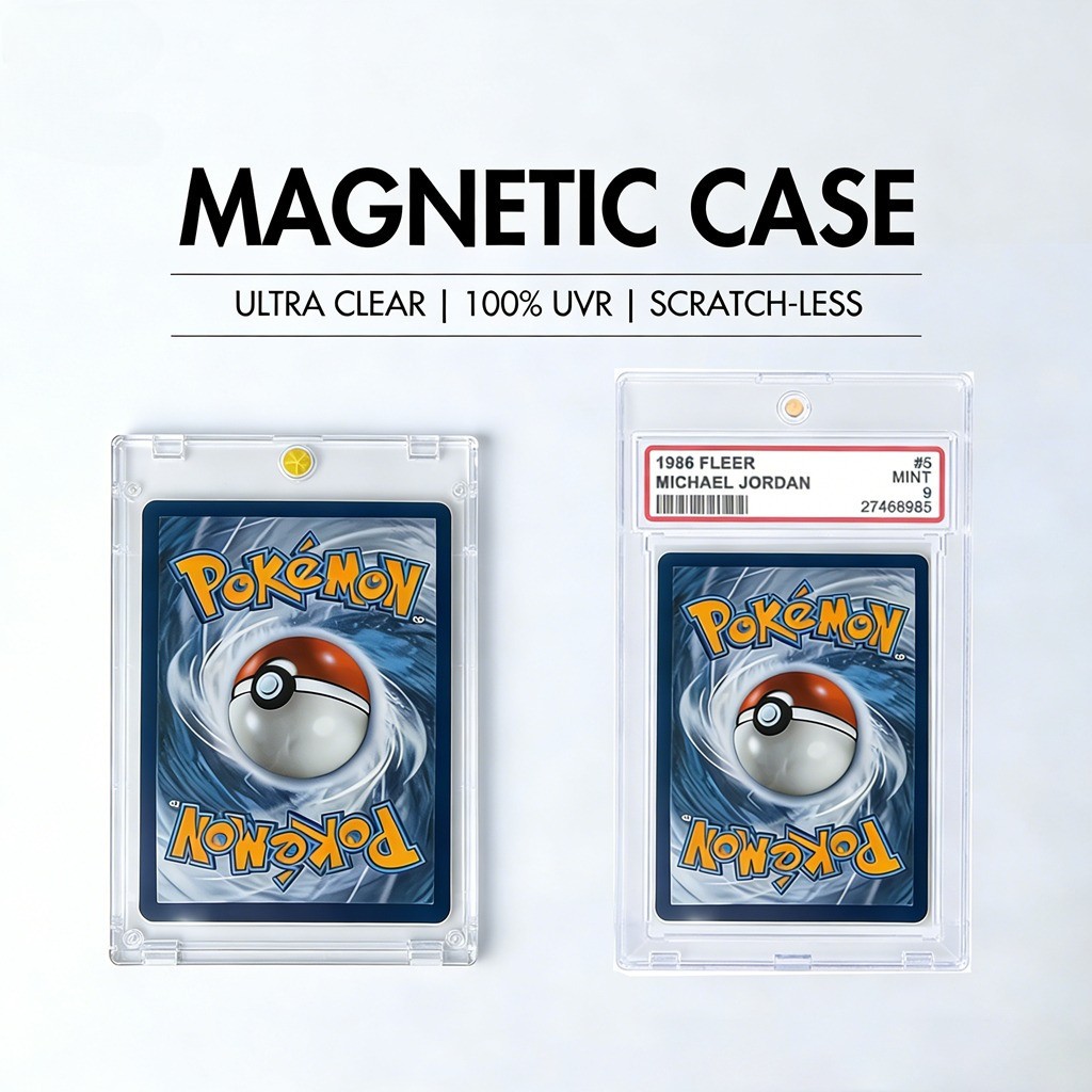 PSA Graded Card กล่องเก็บการ์ด เคสแสดงผลการ์ดเทรดดิ้งแบบใส แบบถอดได้ ตัวป้องกันการ์ดภาพดาวแม่เหล็กโปร่งใส