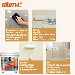 SVISBEL สีทากระเบื้อง 500g/1kg เปลี่ยนสีกระเบื้อง กันน้ำ กันลื่น ทนต่อคราบ ใช้กับพื้นและห้องน้ำ