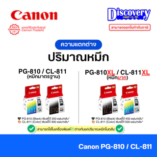Canon PG-810 / CL-811 / PG-810XL / CL-811XL Ink Cartridge ตลับหมึกอิงค์เจ็ทแท้ | iP2770 / iP2772 / MP237 / MP245