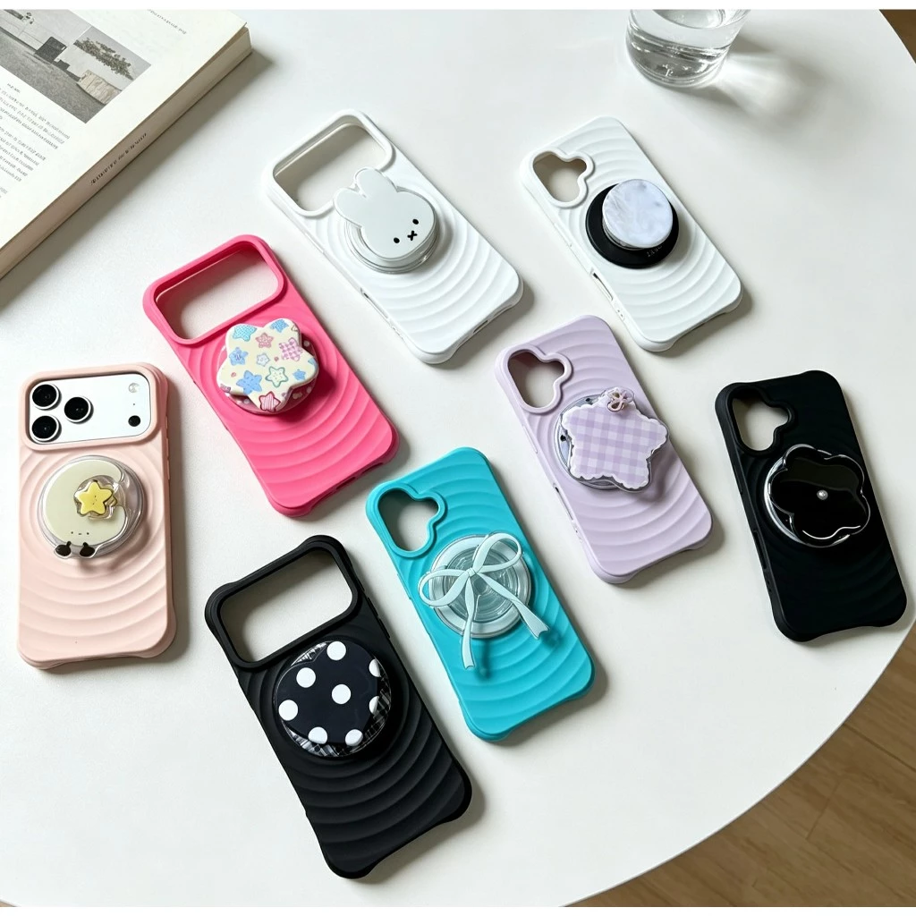 Ripple เคสกันกระแทก ชาร์จได้ ดีไซส์สวยหรู pop up แม่เหล็ก สำหรับ for iPhone17/pro/max 16/pro/max 15/pro/max 11 13 i17