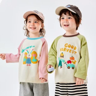 Babyonline(Y516)M6-OF5 (ส่งด่วน1วัน)เสื้อแขนยาวสำหรับเด็กชายและเด็กผู้หญิงลายการ์ตูนน่ารัก ผ้าฝ้าย นิ่ม ใส่สบาย