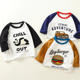 Babyonline(Y516)M6-OF5 (ส่งด่วน1วัน)เสื้อแขนยาวสำหรับเด็กชายและเด็กผู้หญิงลายการ์ตูนน่ารัก ผ้าฝ้าย นิ่ม ใส่สบาย