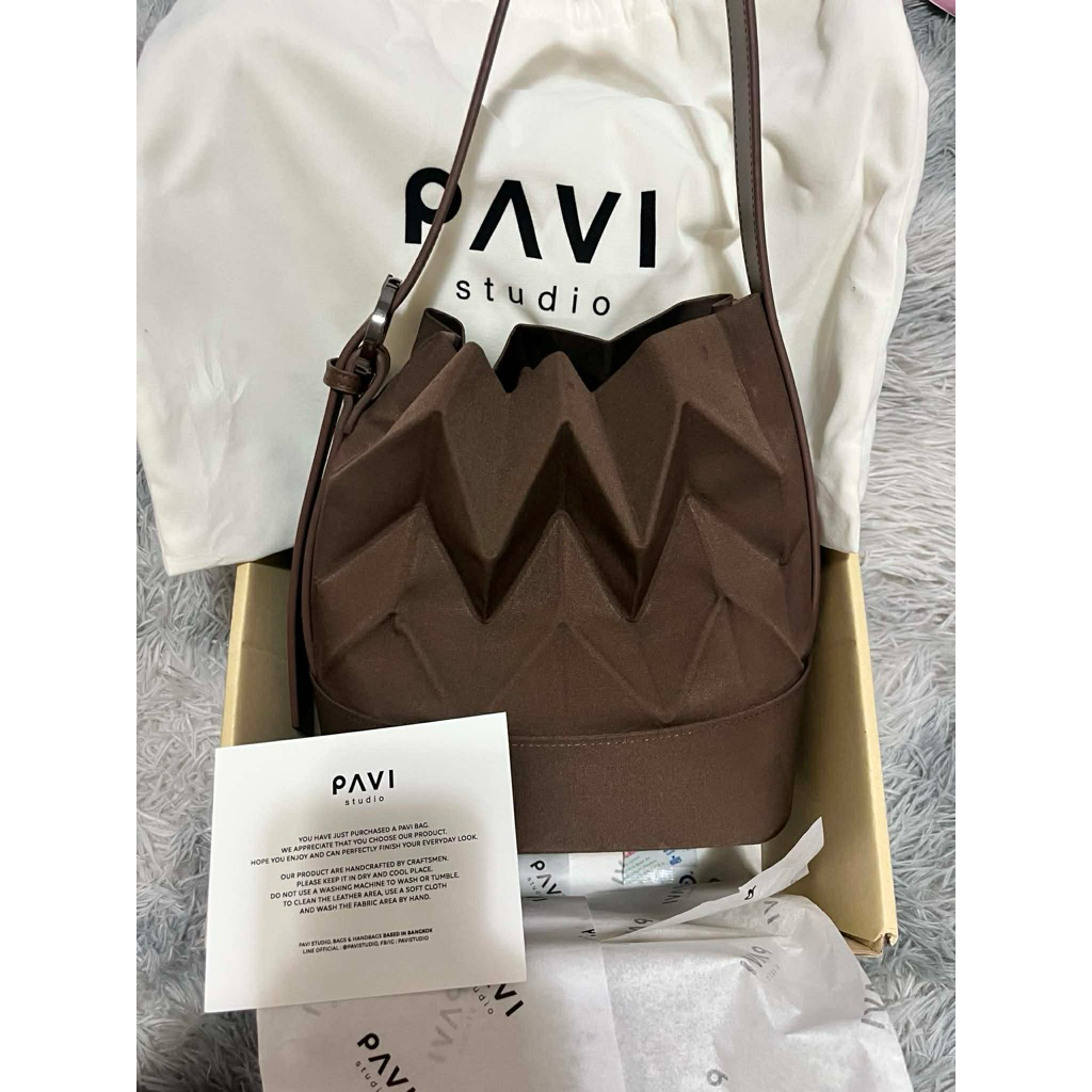 กระเป๋า แบรนด์ PAVI สี Mocha