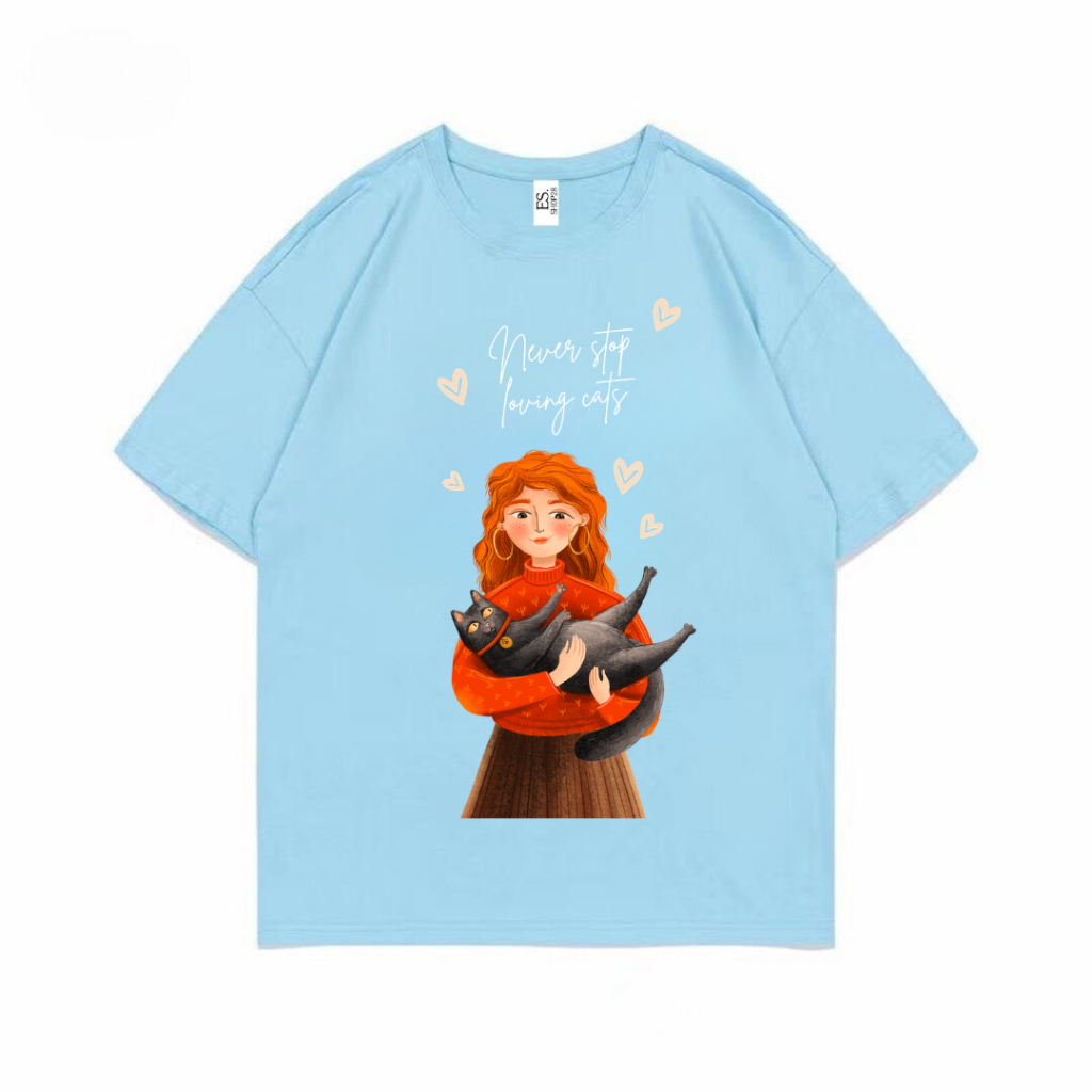 เสื้อยืดสีฟ้า เสื้อยืดวันแม่ แขนสั้น ผ้ายืดนิ่ม ใส่สบาย เหมาะกับหน้าร้อน ES.SHOP28