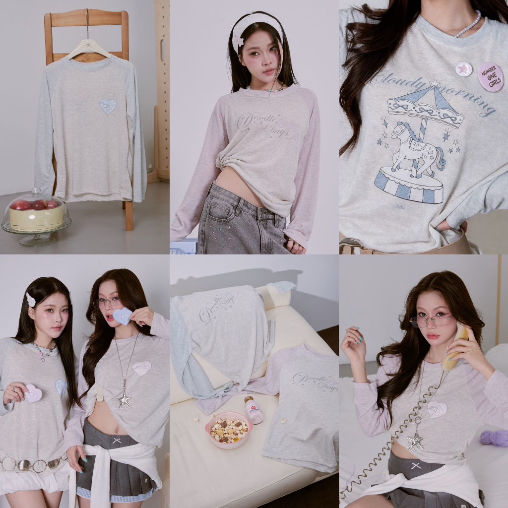 RIKA Jelly long sleeve เสื้อยืดแขนยาวทูโทน