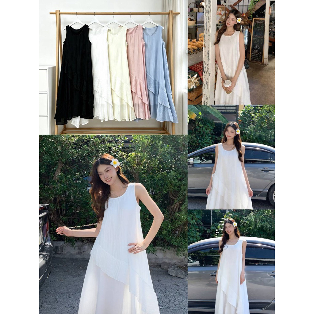 LILY งานนำเข้า เดรสยาว หวานๆสวยตรงปก ดีเทลน่ารัก เดรสใส่เที่ยว/ใส่ทำงาน/ใส่ออกงาน เดรสสวยๆ เดรส เดรสน่ารักๆ