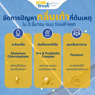 สเปรย์ดับกลิ่นเท้า ลดเหงื่อ ลดกลิ่นเท้า SoulFresh Foot Sweat Guard เท้า 1 ชิ้น