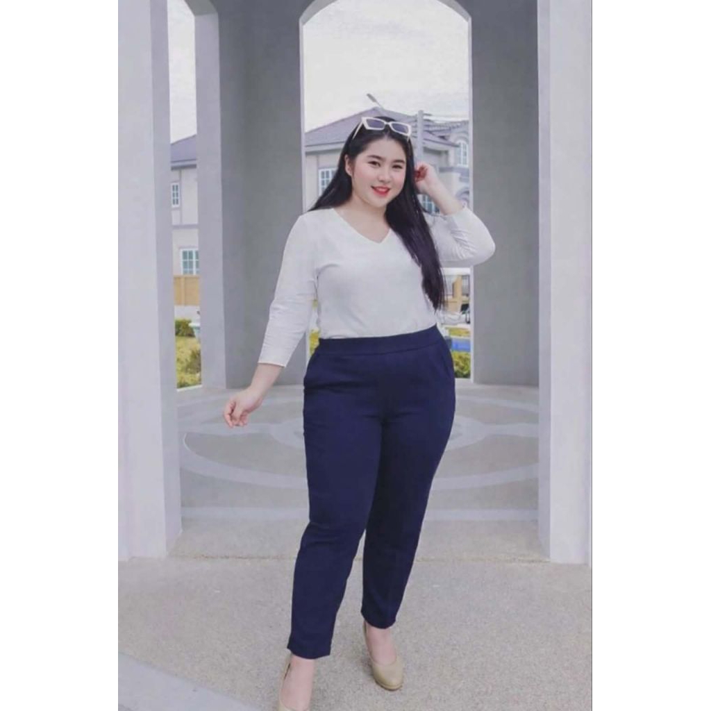 กางเกงทำงานผ้ายืดเกาหลี สีกรม เอวใหญ่40-44นิ้ว