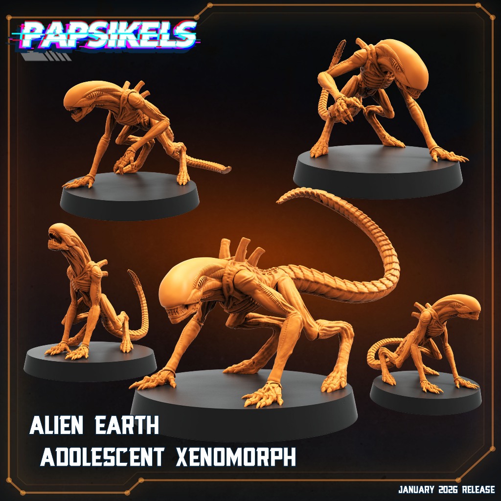 Alien Earth Adolescent Xenomorph งาน Resin Miniature Model สำหรับ Tabletop Board Game ตั้งโชว์