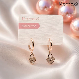 Motta Earring ต่างหูห่วงมีจี้ชุบทองคำขาว รวมจี้ลายหัวใจ