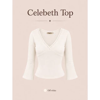 SEPTEMBER ME -Celebeth Topเสื้อดีไซน์คอวีแต่งลูกไม้